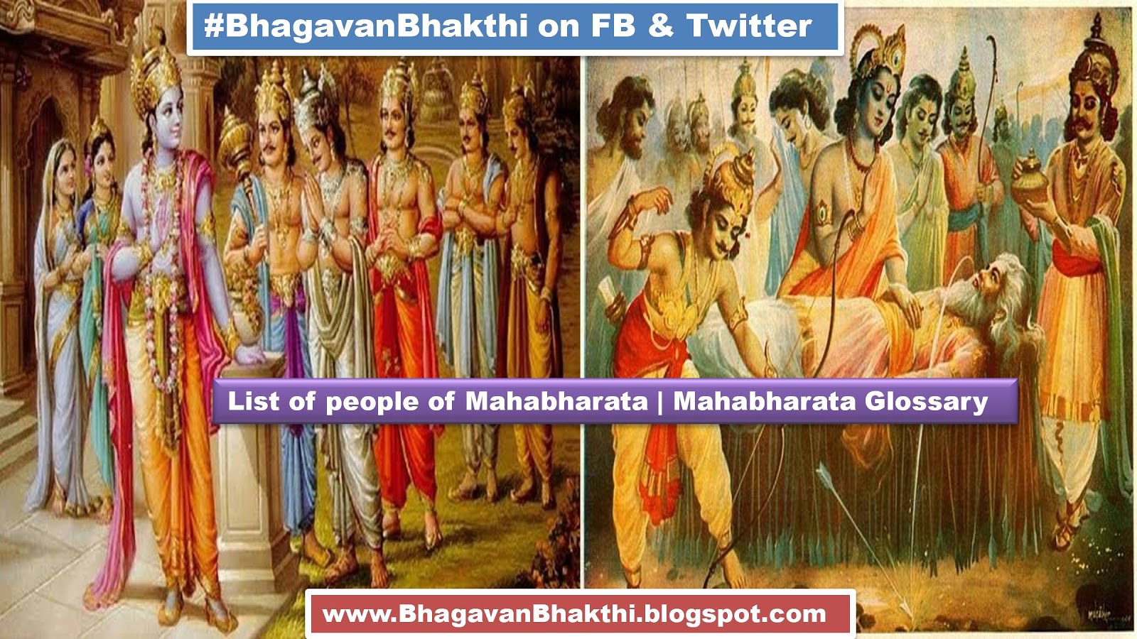List of epic Mahabharata characters names (Glossary)