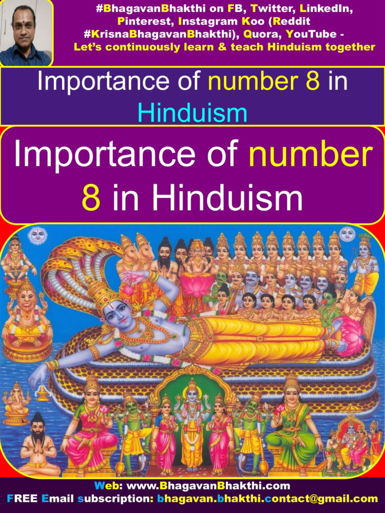 Importance Of Number 8 In Hinduism significance facts Bhagavan 