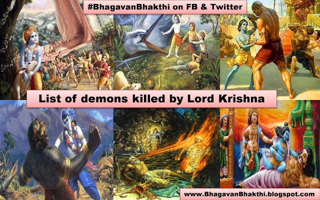 List of demons killed by Lord Krishna