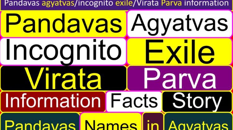 Pandavas agyatvas (incognito exile) (Virata Parva) information, facts, story | What was the name of Pandavas during Agyatvas?