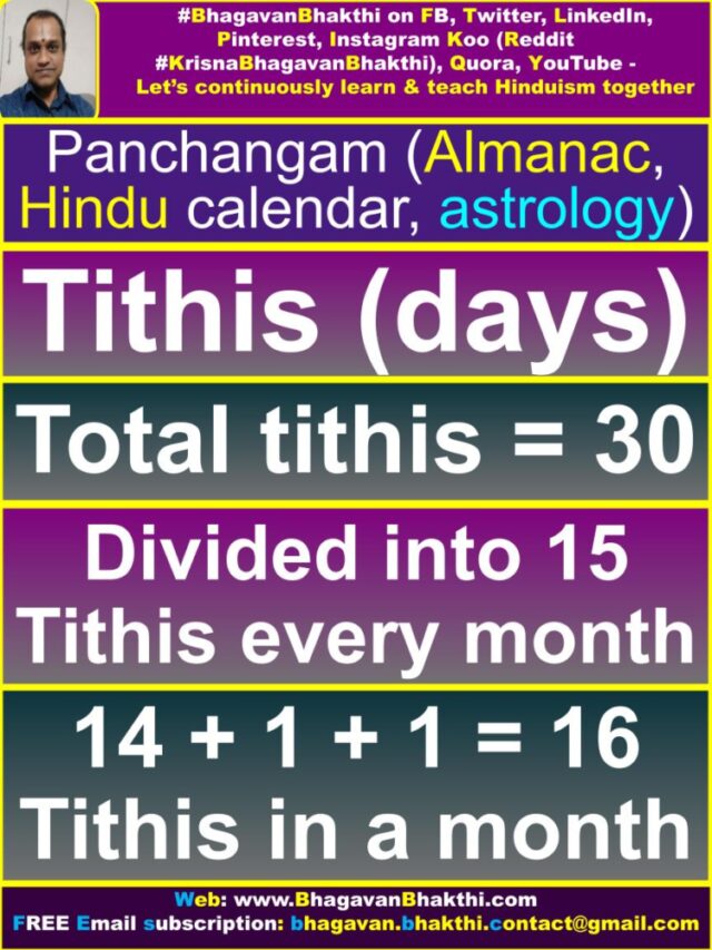 Panchangam (Almanac, Hindu Calendar, Astrology) Information - Bhagavan ...