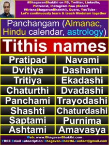 Panchangam (Almanac, Hindu Calendar, Astrology) Information - Bhagavan ...