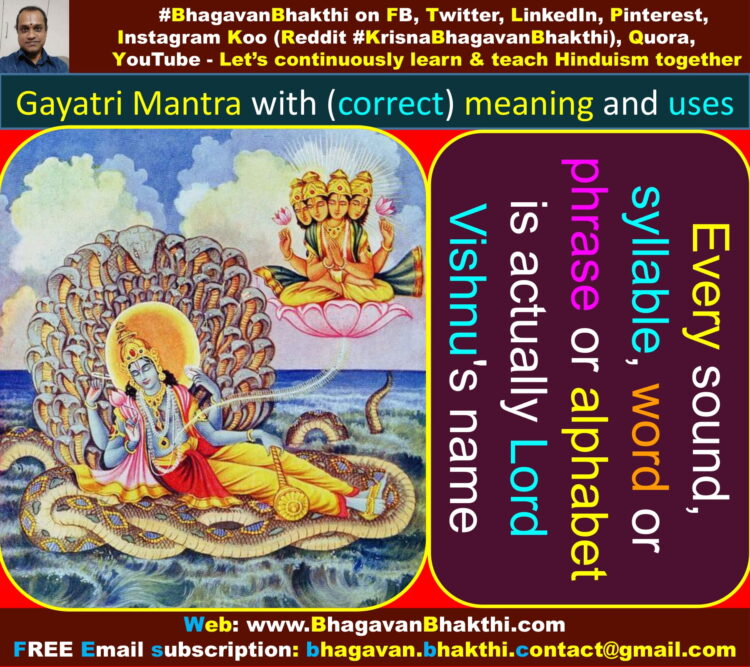 Gayatri Mantra And It's (correct) Meaning And Uses - Bhagavan Bhakthi ...