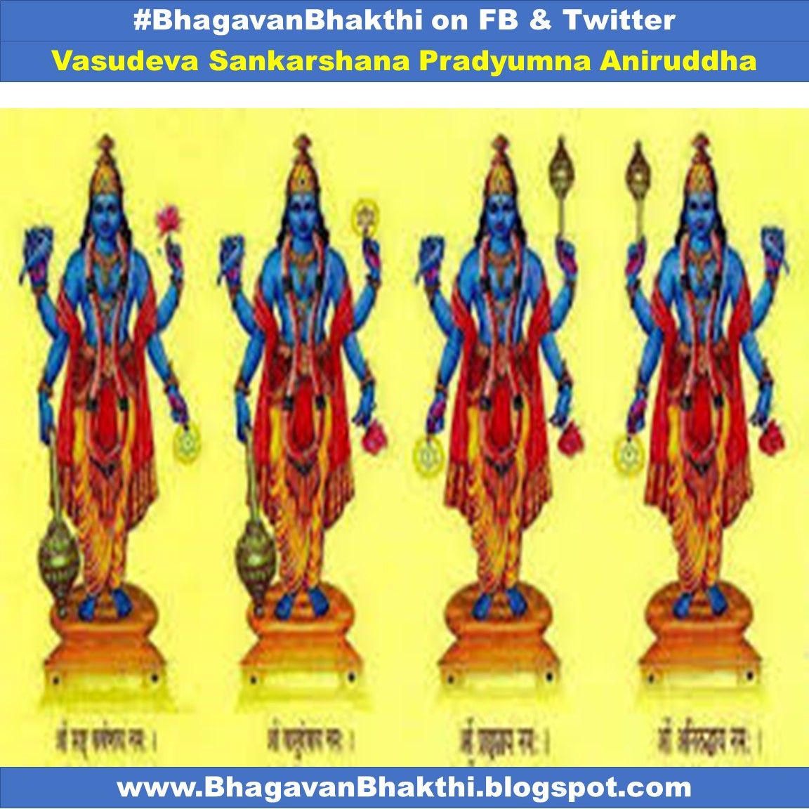 Vasudeva Sankarshan Pradyumna Aniruddha names explanation