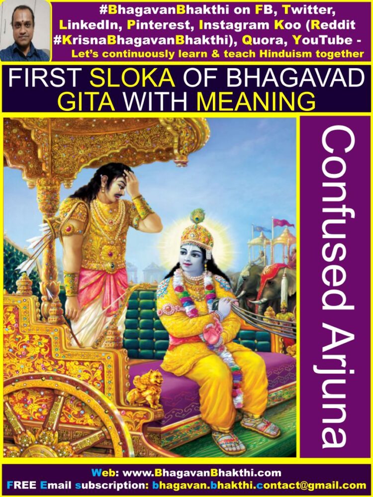 First Sloka quote Hymn Of Bhagavad Gita With Meaning What Is The 