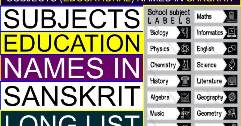 List of SUBJECTS (Educational) Names in Sanskrit | What is subject called in Sanskrit? | What is the Sanskrit name of education?