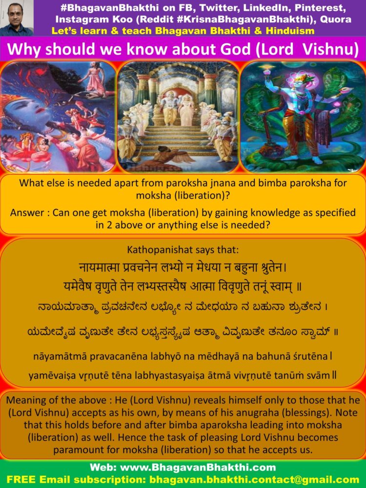 Why should we know about God (Lord Vishnu) - Bhagavan Bhakthi (Hinduism)